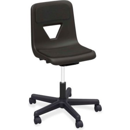 LORELL Lorell® Classroom Adjustable Height Mobile Task Chair - Polypropylene with Padded Seat - Black 99913
